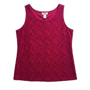 Susan Graver Womens 1X Romantic Coquette Feminine Modest‎ Church Artsy Tank Top